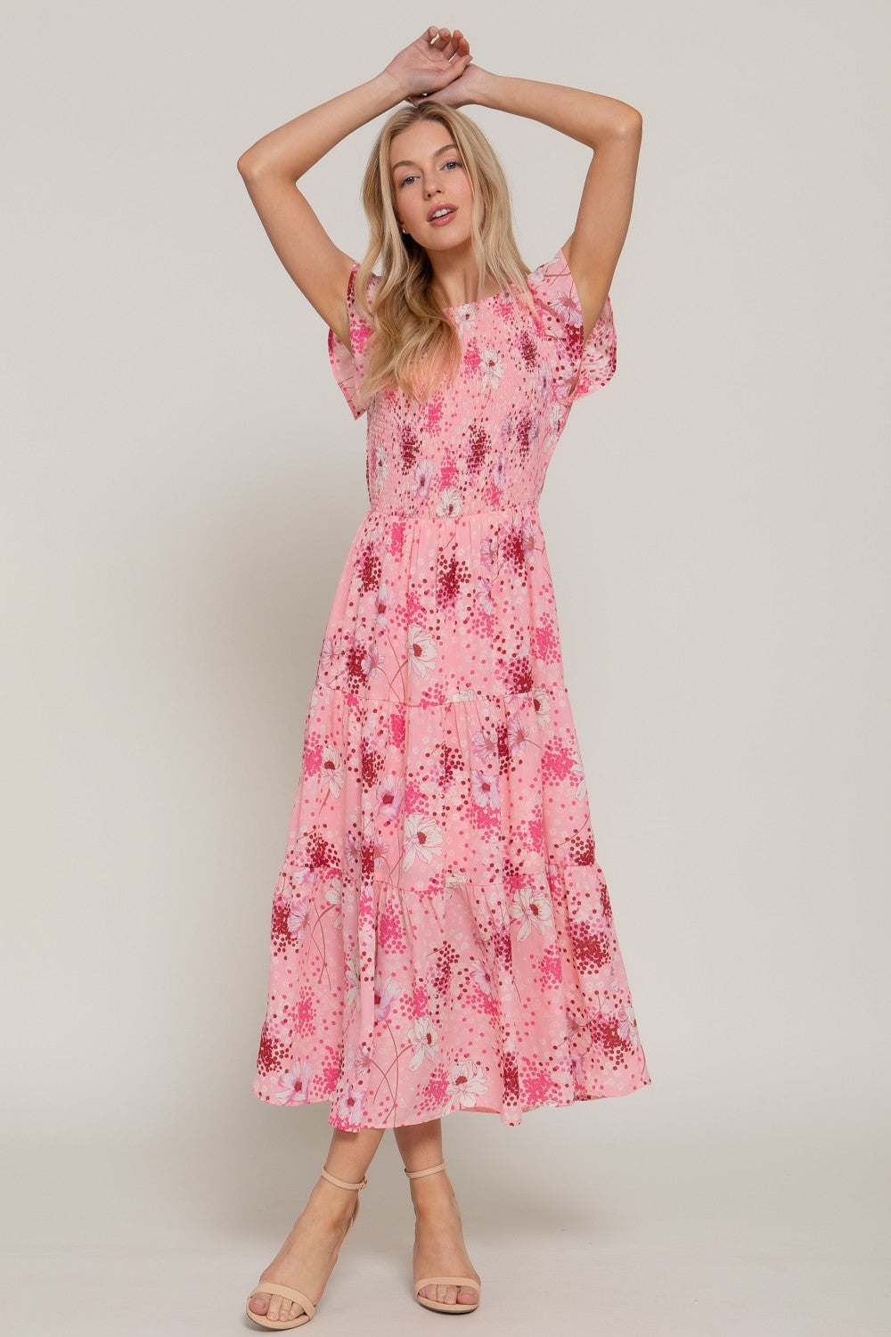 Smocked Charm Floral Dress
